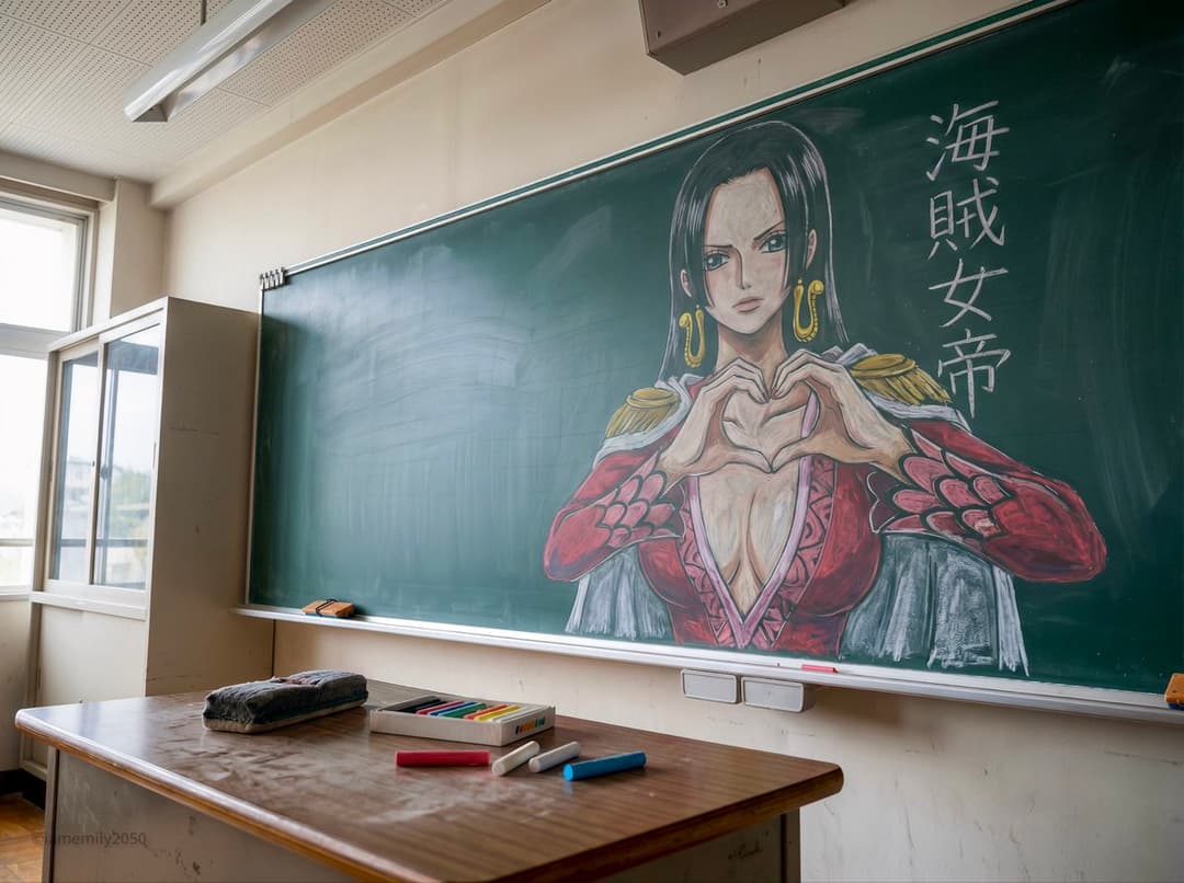 Photorealistic Documentation of a Specific Chalkboard Art Piece...