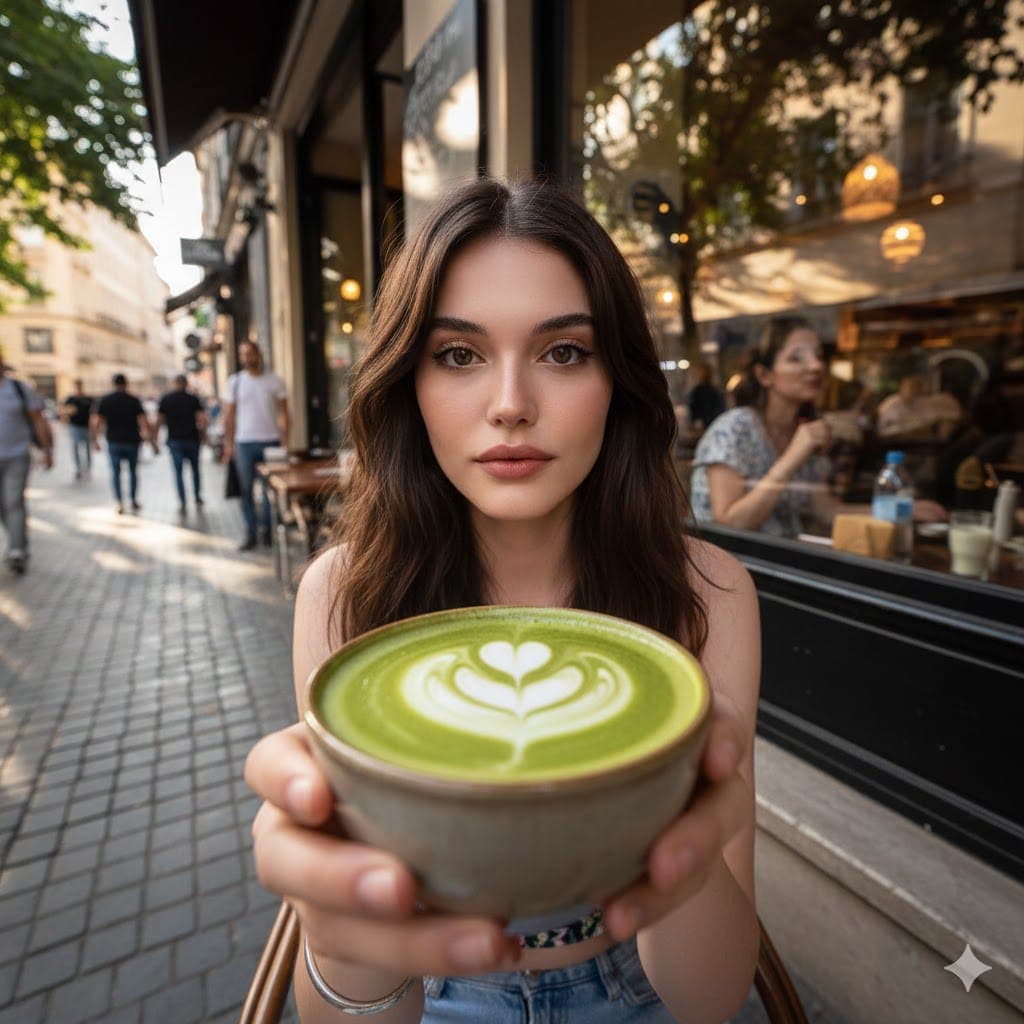Hyper- Wide-angle Street-café Pov Featuring the Attached Face