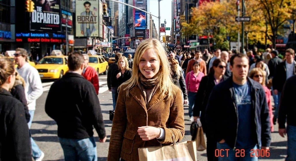 Photorealistic of Time Square on a Saturday in Fall 2006, It's a...