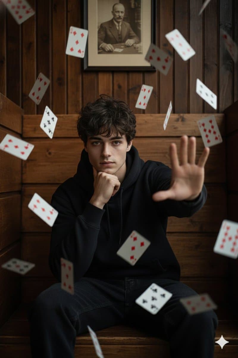A Young Man with Dark Hair (keep the Exact Face and Skin Tone with...