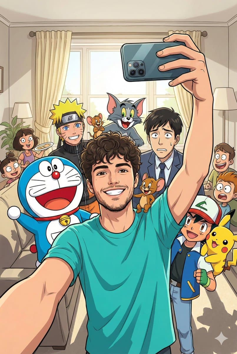 Uploaded with Short Curly Hair, Stubble, and a Bright Smile Is Taking...