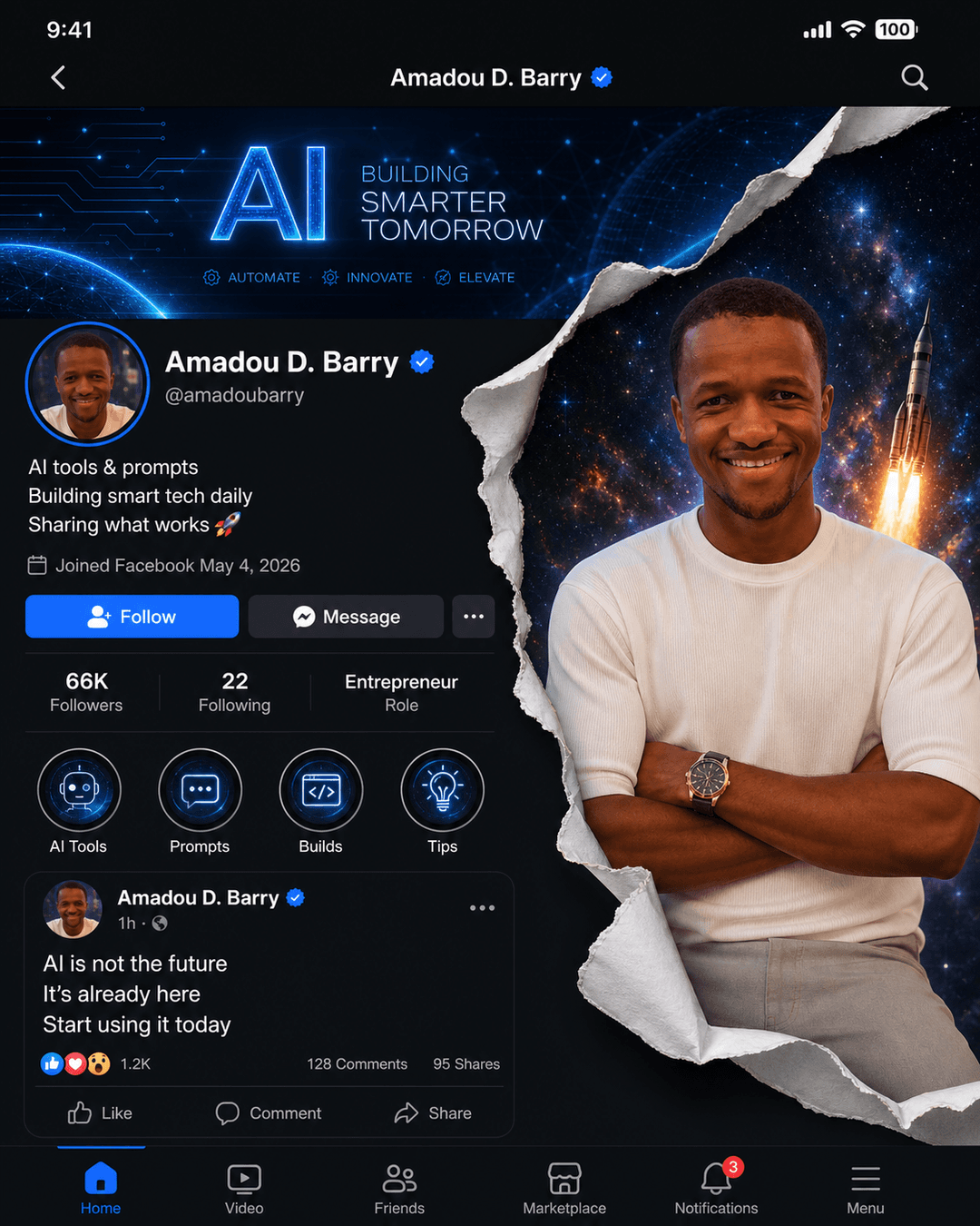 Facebook AI Profile Mockup