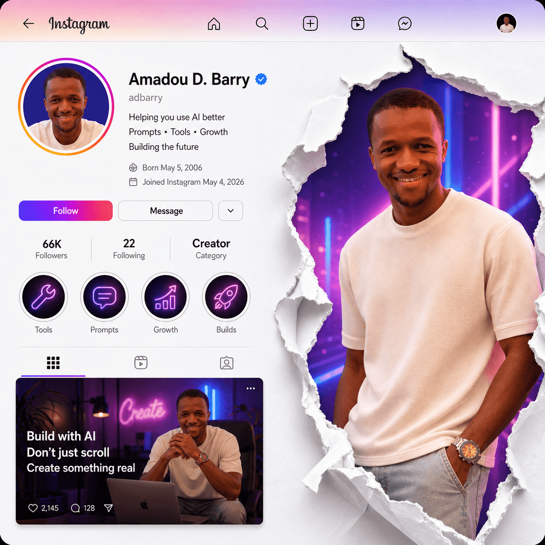 Instagram AI Creator Profile Mockup