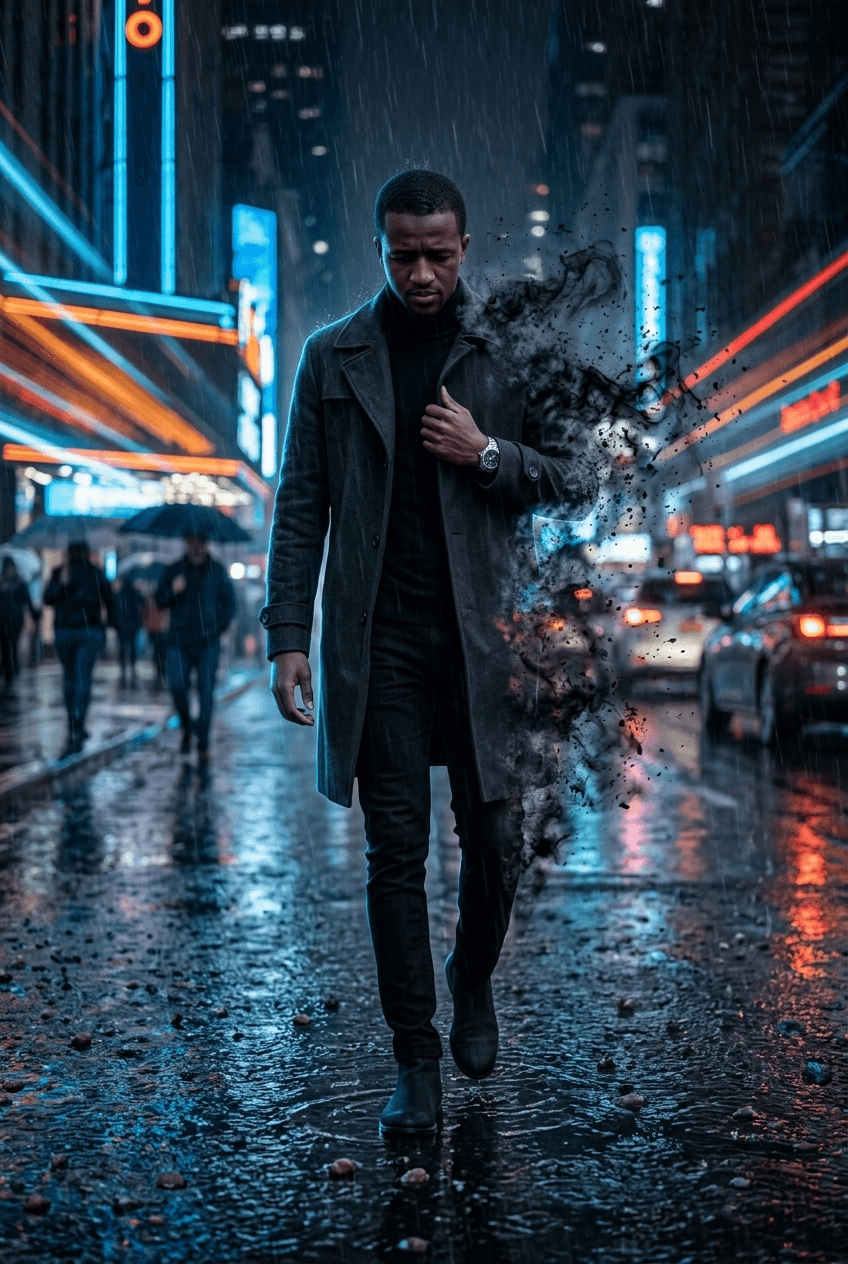 Cinematic full-body portrait