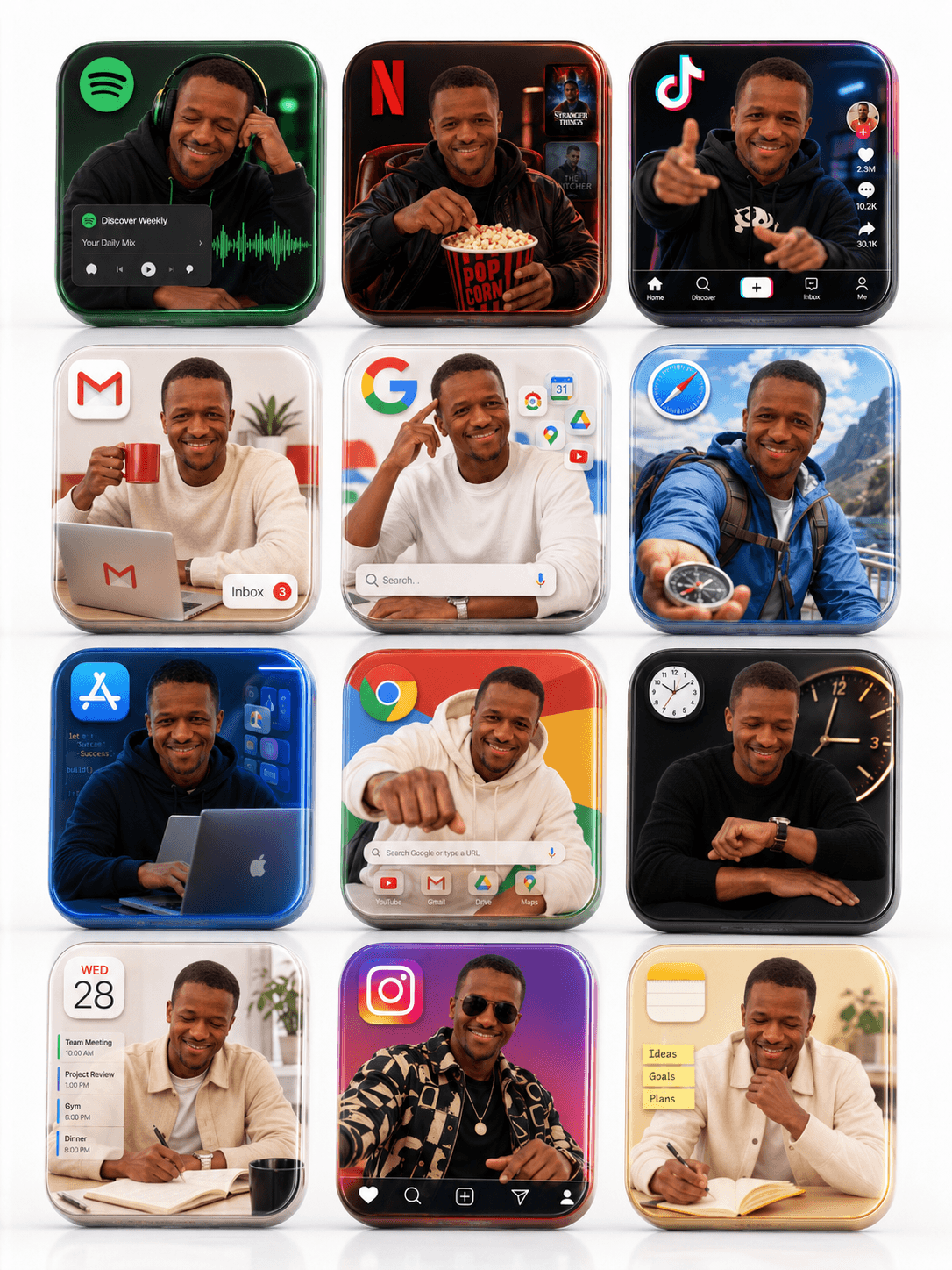 Premium 3D square apps prompt